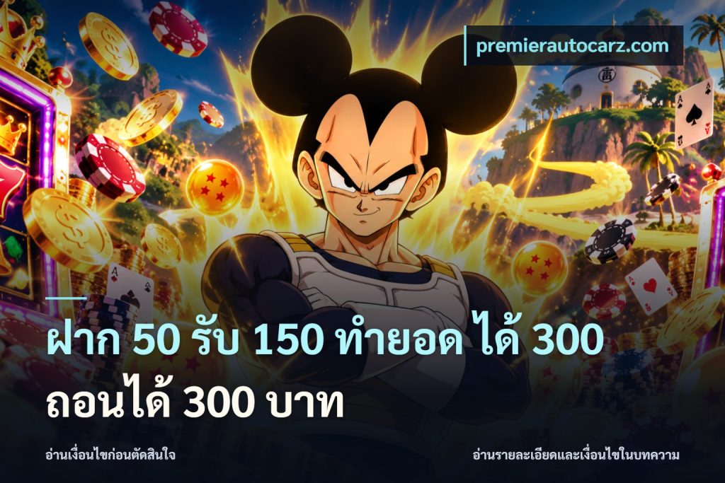 ฝาก 50 รับ 150 ทํายอด ได้ 300 ถอนได้ 300 บาท