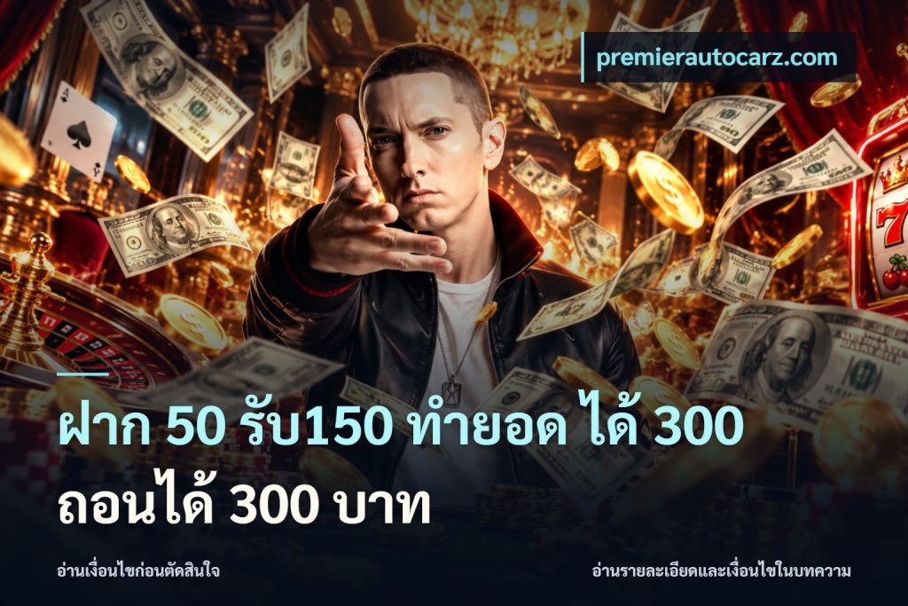 ฝาก 50 รับ150 ทำยอด ได้ 300 ถอนได้ 300 บาท