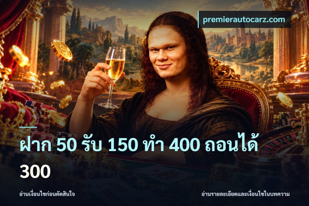 ฝาก 50 รับ 150 ทํา 400 ถอนได้ 300