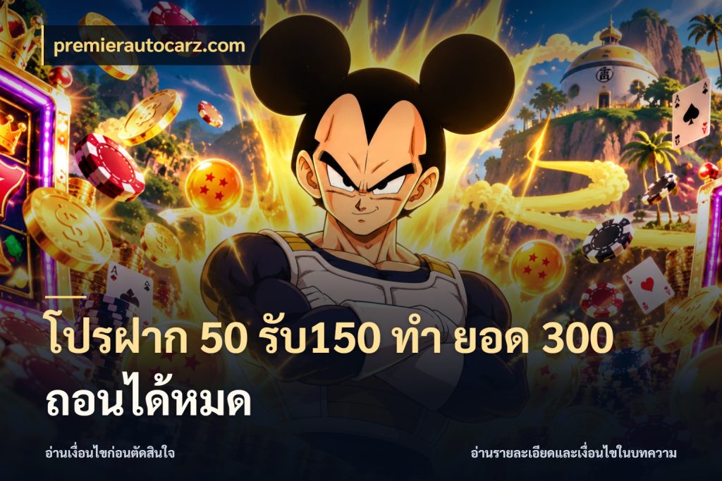โปรฝาก 50 รับ150 ทํา ยอด 300 ถอนได้หมด จับคู่โบนัสกับสไตล์เกมที่ชอบ กับ premierautocarz.com