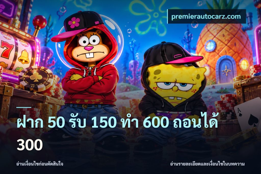 ฝาก 50 รับ 150 ทํา 600 ถอนได้ 300